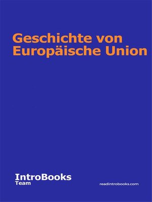 cover image of Geschichte von Europäische Union